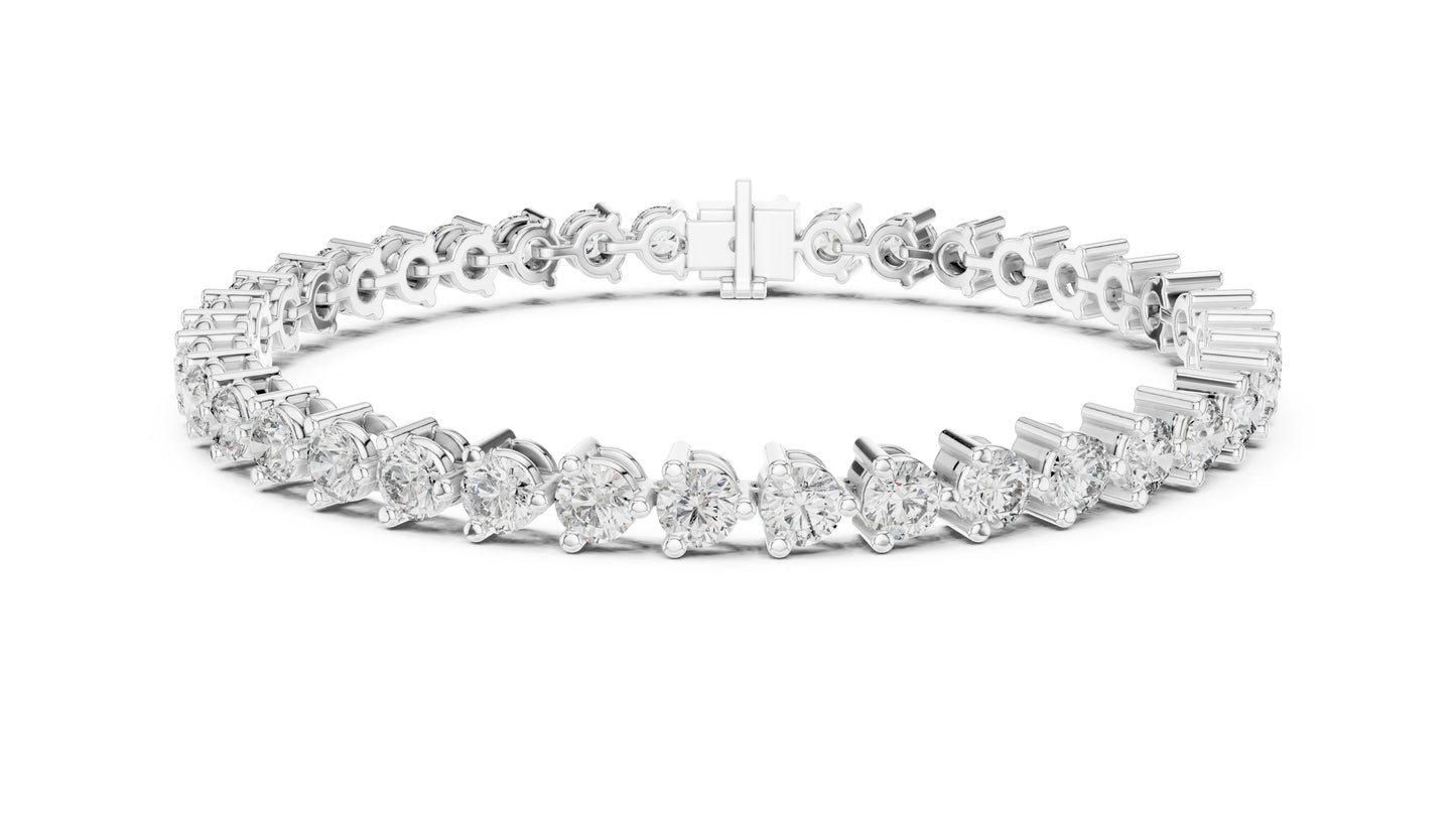 14k Yellow Gold Round Lab-Grown Diamond Wedding Bracelet for Women | Pure Carat
