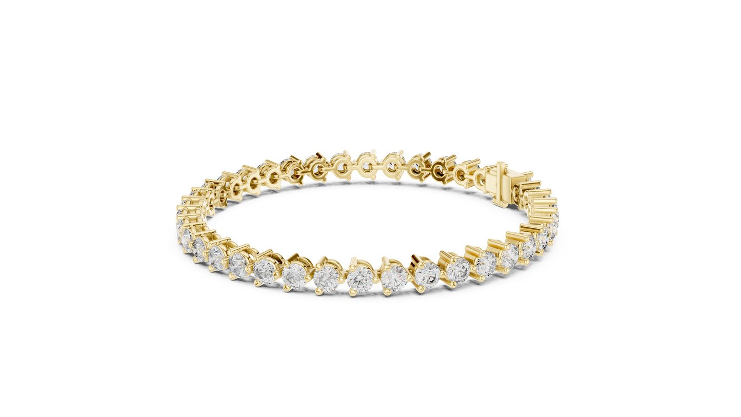 14k Yellow Gold Round Lab-Grown Diamond Wedding Bracelet for Women | Pure Carat