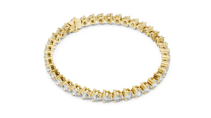 14k Yellow Gold Round Lab-Grown Diamond Wedding Bracelet for Women | Pure Carat