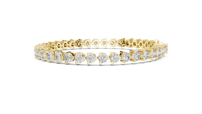 14k Yellow Gold Round Lab-Grown Diamond Wedding Bracelet for Women | Pure Carat
