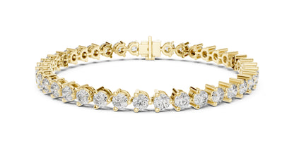 14k Yellow Gold Round Lab-Grown Diamond Wedding Bracelet for Women | Pure Carat