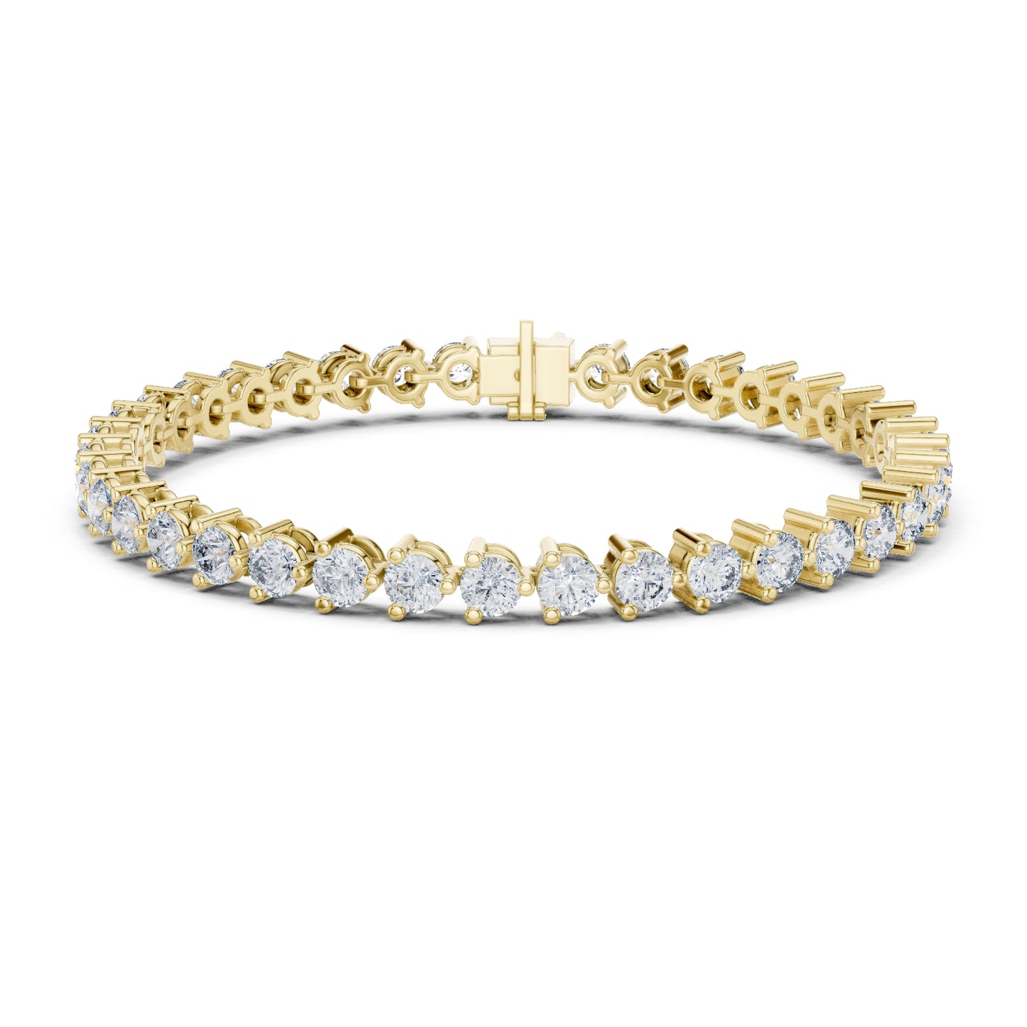 14k Yellow Gold Round Lab-Grown Diamond Wedding Bracelet for Women | Pure Carat