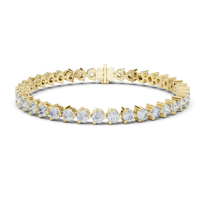 14k Yellow Gold Round Lab-Grown Diamond Wedding Bracelet for Women | Pure Carat