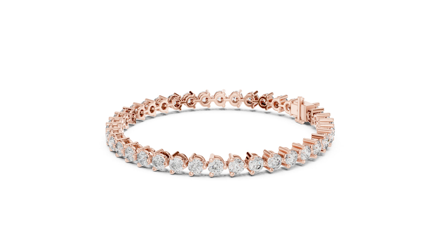 14k Yellow Gold Round Lab-Grown Diamond Wedding Bracelet for Women | Pure Carat