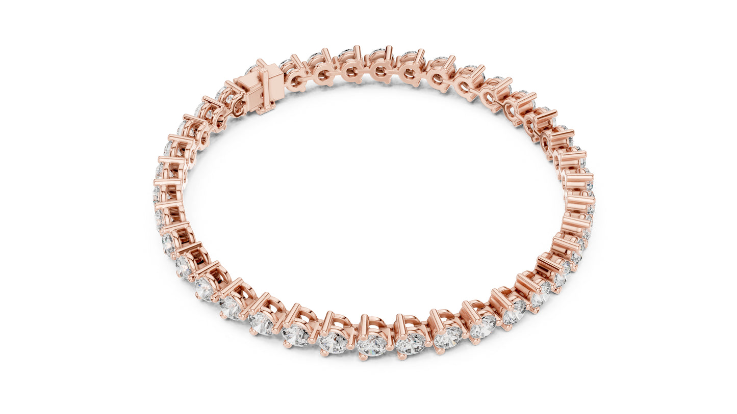 14k Yellow Gold Round Lab-Grown Diamond Wedding Bracelet for Women | Pure Carat