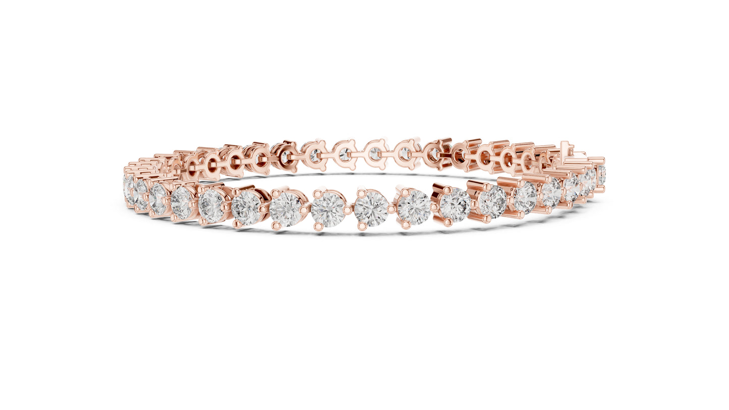 14k Yellow Gold Round Lab-Grown Diamond Wedding Bracelet for Women | Pure Carat