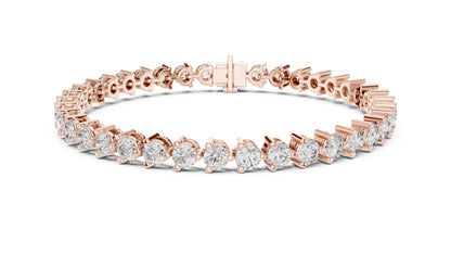 14k Yellow Gold Round Lab-Grown Diamond Wedding Bracelet for Women | Pure Carat