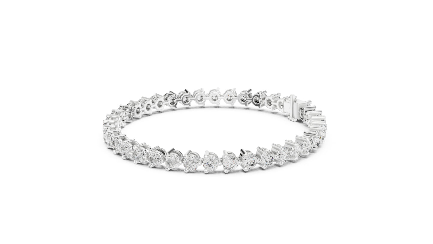 14k Yellow Gold Round Lab-Grown Diamond Wedding Bracelet for Women | Pure Carat