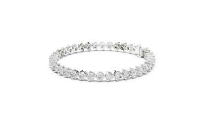 14k Yellow Gold Round Lab-Grown Diamond Wedding Bracelet for Women | Pure Carat