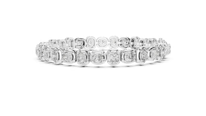 14k White Gold Cushion Lab-Grown Diamond Bridal Bracelet for Women | Pure Carat
