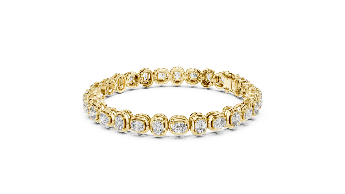 14k White Gold Cushion Lab-Grown Diamond Bridal Bracelet for Women | Pure Carat