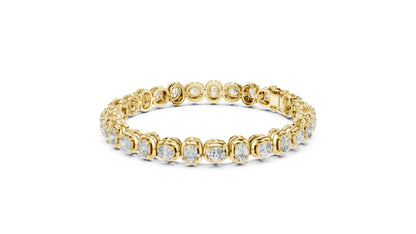 14k White Gold Cushion Lab-Grown Diamond Bridal Bracelet for Women | Pure Carat