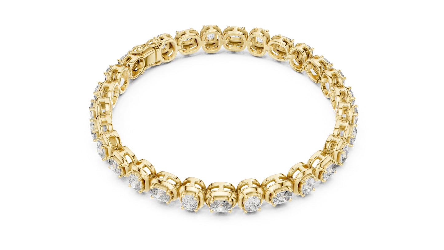 14k White Gold Cushion Lab-Grown Diamond Bridal Bracelet for Women | Pure Carat