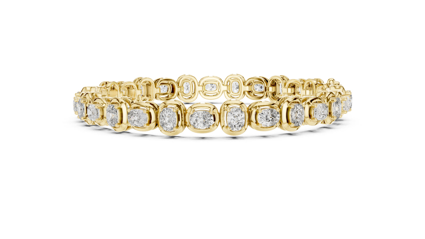 14k White Gold Cushion Lab-Grown Diamond Bridal Bracelet for Women | Pure Carat