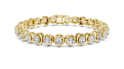 14k White Gold Cushion Lab-Grown Diamond Bridal Bracelet for Women | Pure Carat