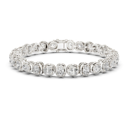 14k White Gold Cushion Lab-Grown Diamond Bridal Bracelet for Women | Pure Carat