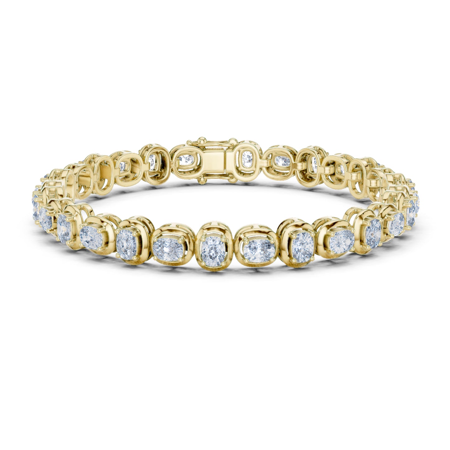 14k White Gold Cushion Lab-Grown Diamond Bridal Bracelet for Women | Pure Carat