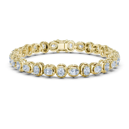 14k White Gold Cushion Lab-Grown Diamond Bridal Bracelet for Women | Pure Carat