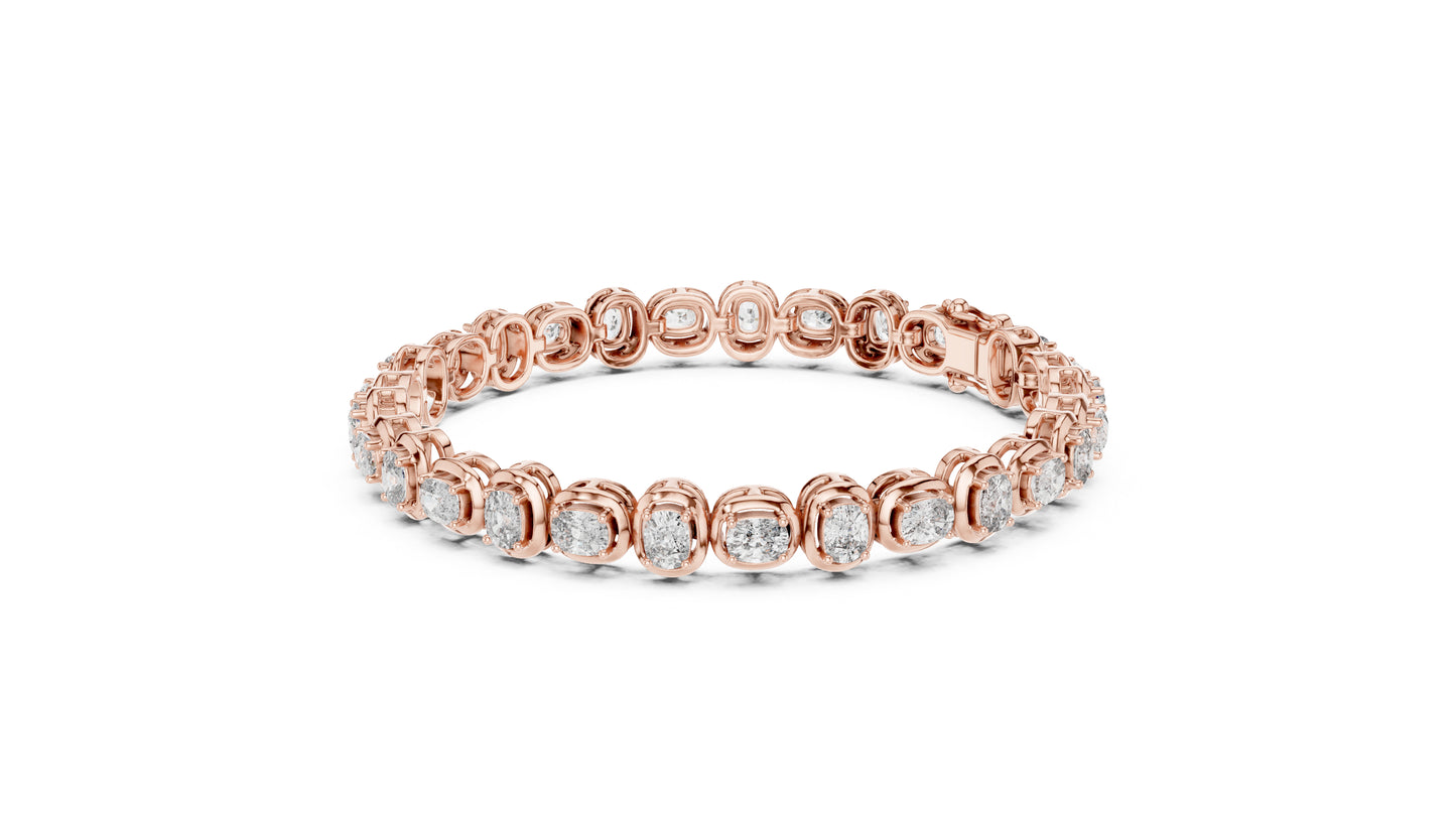 14k White Gold Cushion Lab-Grown Diamond Bridal Bracelet for Women | Pure Carat