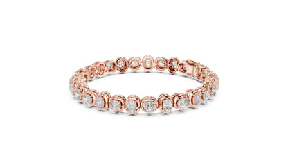 14k White Gold Cushion Lab-Grown Diamond Bridal Bracelet for Women | Pure Carat