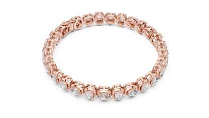 14k White Gold Cushion Lab-Grown Diamond Bridal Bracelet for Women | Pure Carat