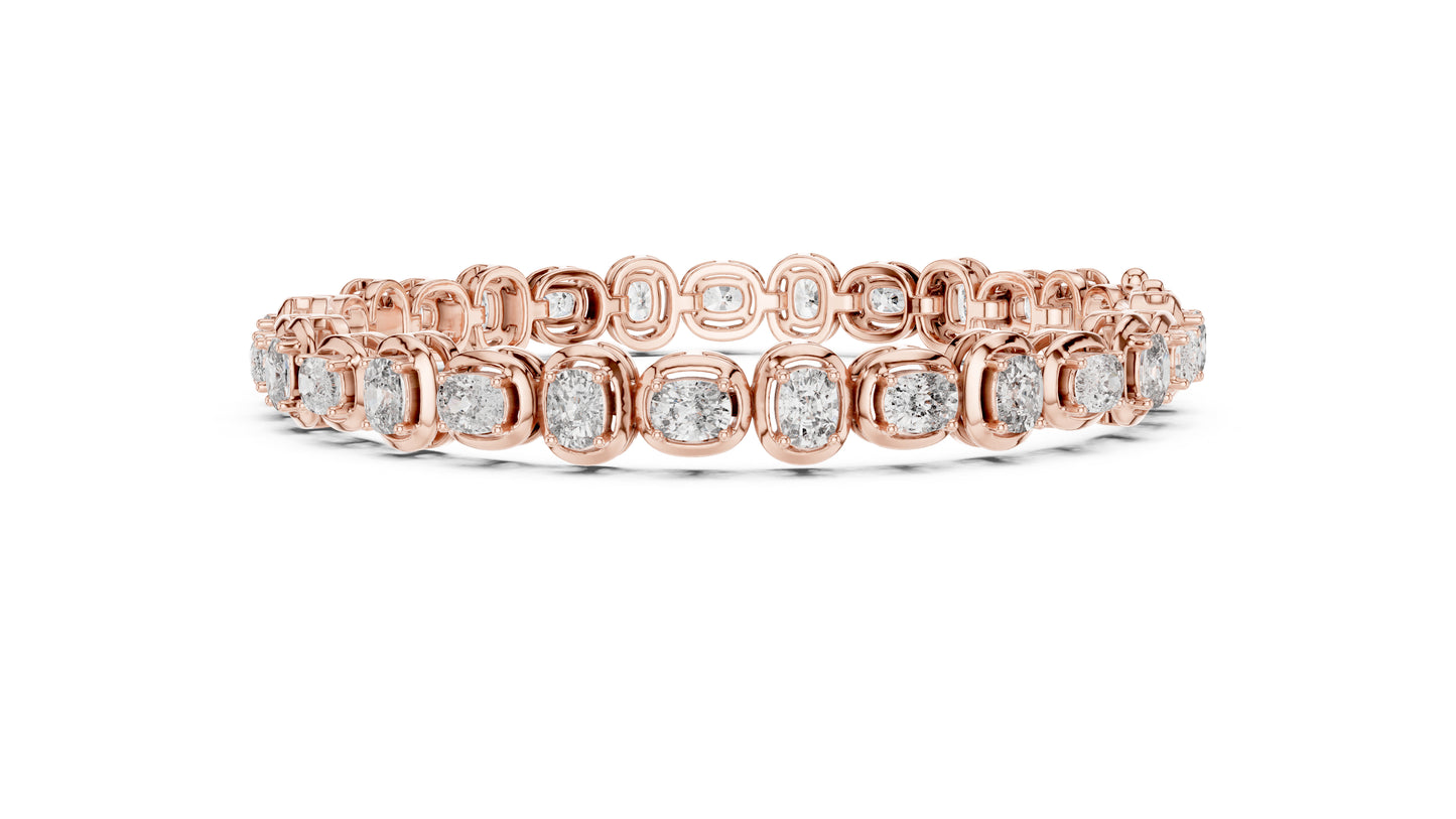 14k White Gold Cushion Lab-Grown Diamond Bridal Bracelet for Women | Pure Carat