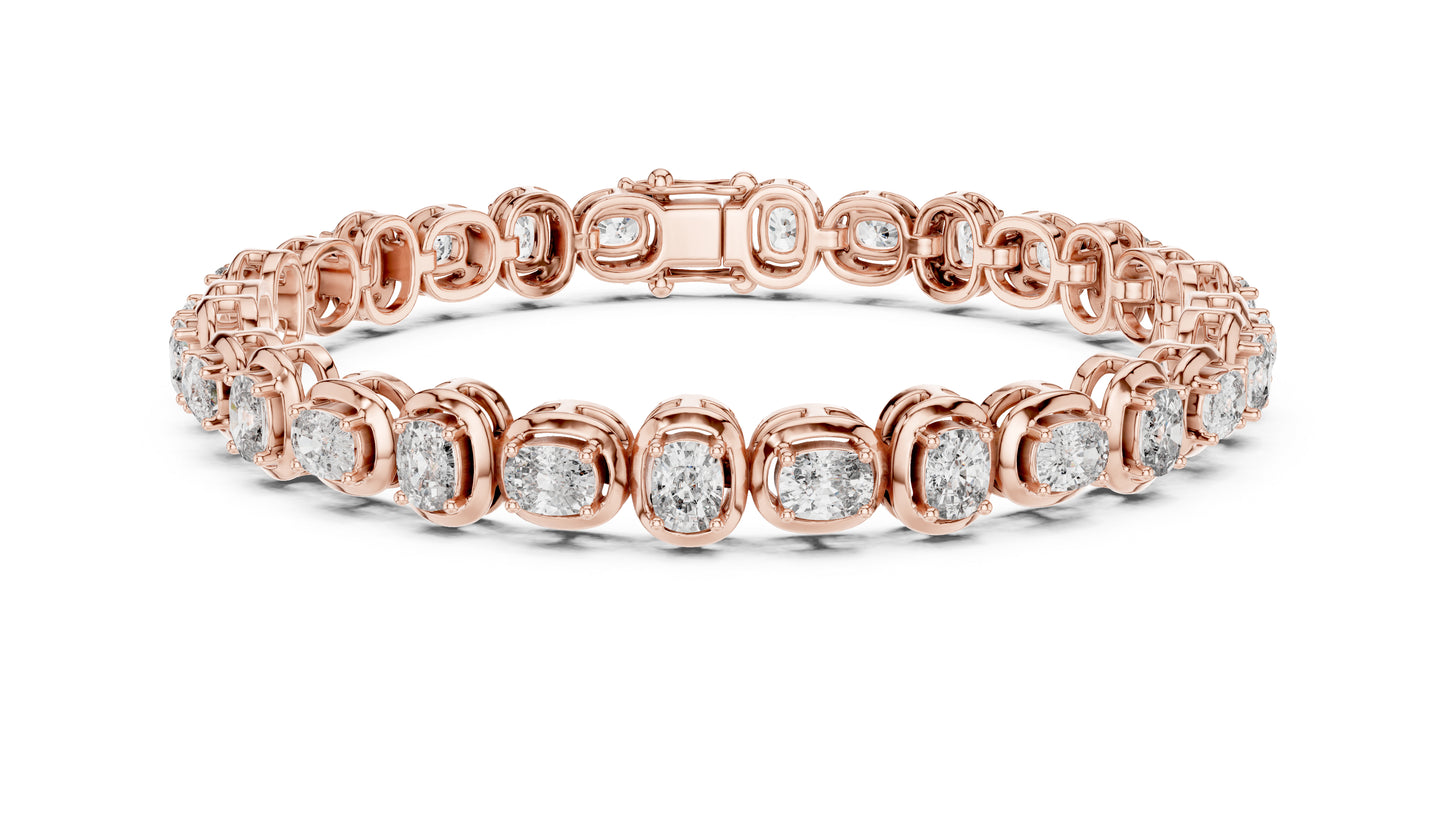 14k White Gold Cushion Lab-Grown Diamond Bridal Bracelet for Women | Pure Carat