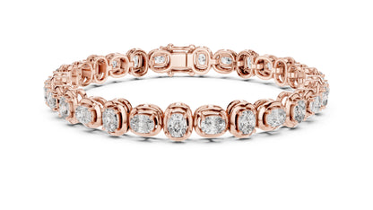 14k White Gold Cushion Lab-Grown Diamond Bridal Bracelet for Women | Pure Carat