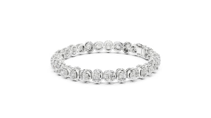 14k White Gold Cushion Lab-Grown Diamond Bridal Bracelet for Women | Pure Carat
