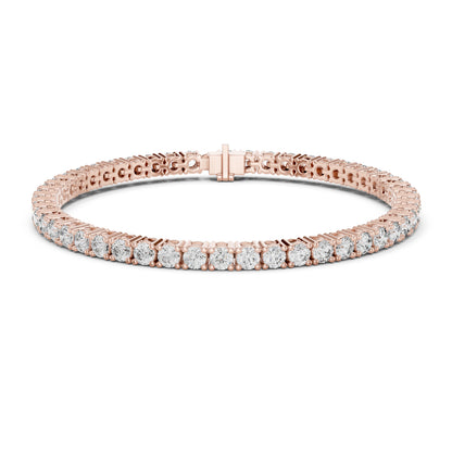 18k Rose Gold Round Lab-Grown Diamond Party Wear Bracelet for Women | Pure Carat