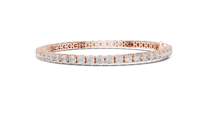 18k Rose Gold Round Lab-Grown Diamond Party Wear Bracelet for Women | Pure Carat