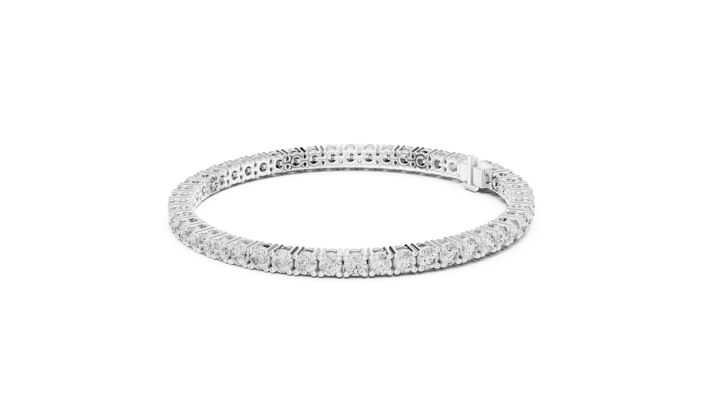 18k Rose Gold Round Lab-Grown Diamond Party Wear Bracelet for Women | Pure Carat
