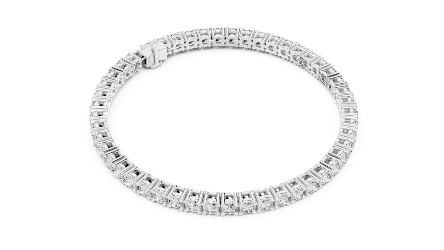 18k Rose Gold Round Lab-Grown Diamond Party Wear Bracelet for Women | Pure Carat