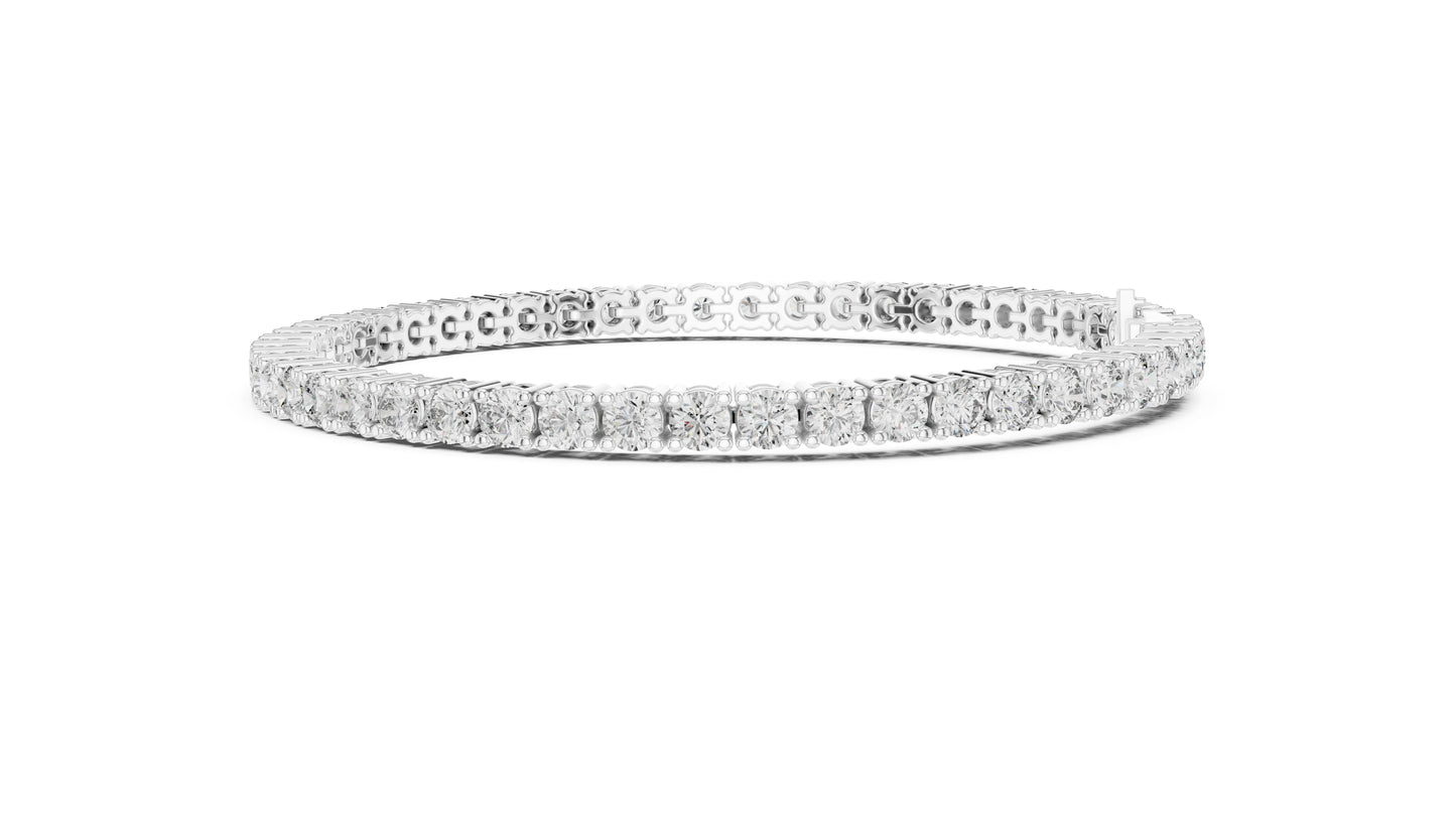 18k Rose Gold Round Lab-Grown Diamond Party Wear Bracelet for Women | Pure Carat