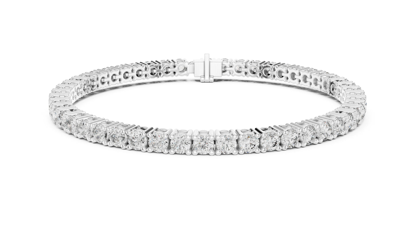 18k Rose Gold Round Lab-Grown Diamond Party Wear Bracelet for Women | Pure Carat