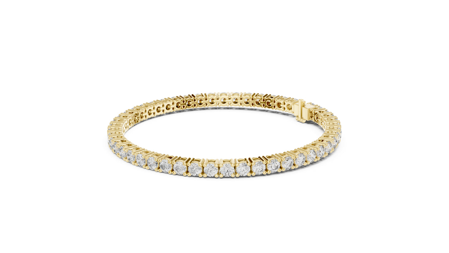 18k Rose Gold Round Lab-Grown Diamond Party Wear Bracelet for Women | Pure Carat