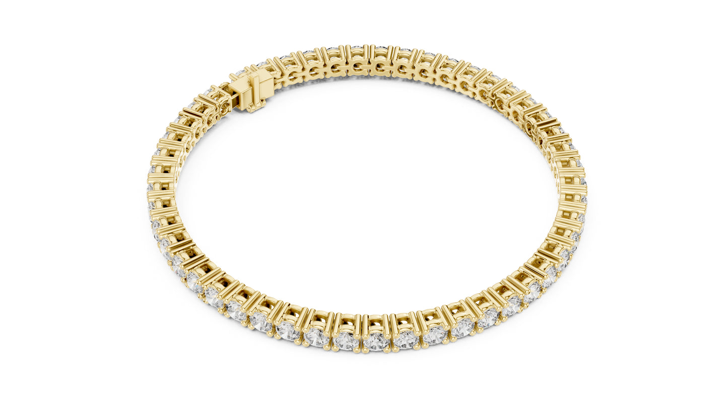 18k Rose Gold Round Lab-Grown Diamond Party Wear Bracelet for Women | Pure Carat