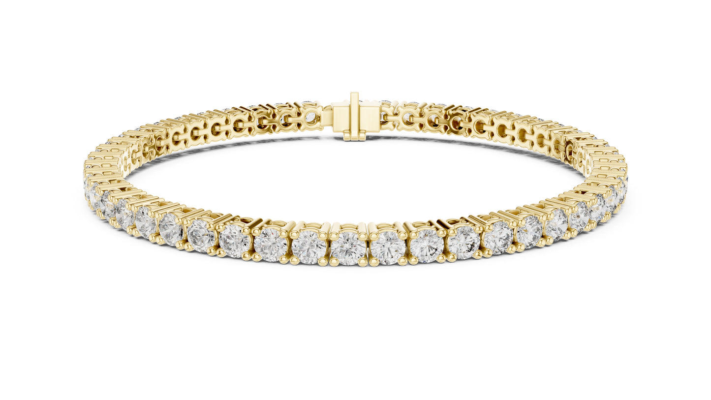 18k Rose Gold Round Lab-Grown Diamond Party Wear Bracelet for Women | Pure Carat