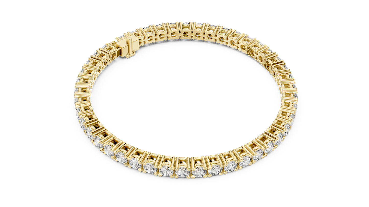 14k Yellow Gold Round Lab-Grown Diamond Engagement Bracelet for Women | Pure Carat