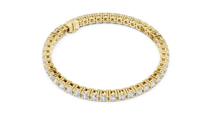 14k Yellow Gold Round Lab-Grown Diamond Engagement Bracelet for Women | Pure Carat