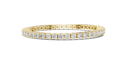 14k Yellow Gold Round Lab-Grown Diamond Engagement Bracelet for Women | Pure Carat