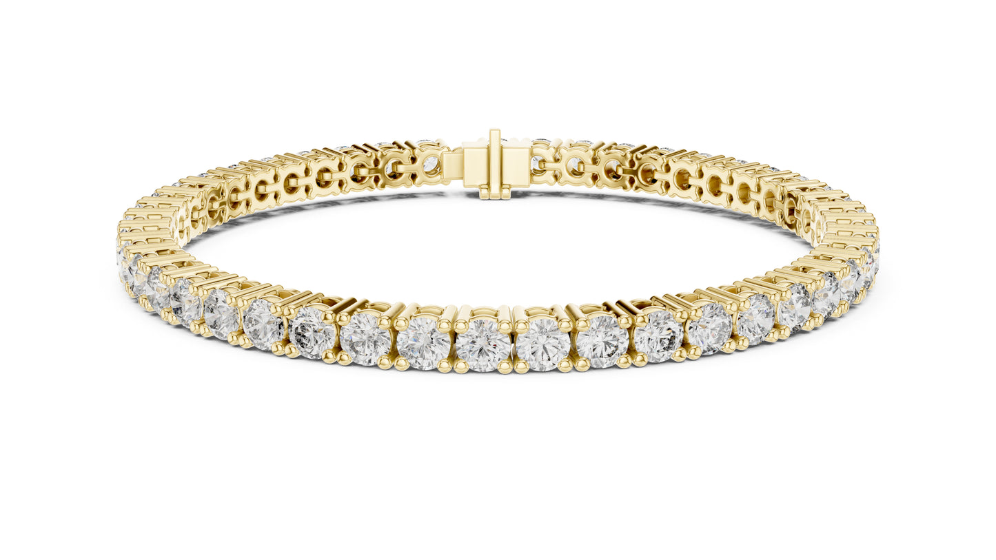 14k Yellow Gold Round Lab-Grown Diamond Engagement Bracelet for Women | Pure Carat