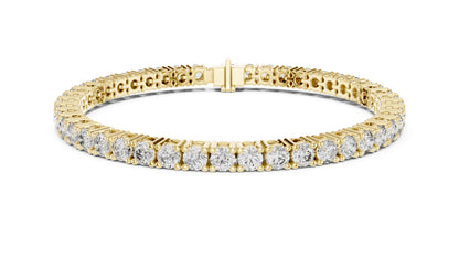 14k Yellow Gold Round Lab-Grown Diamond Engagement Bracelet for Women | Pure Carat
