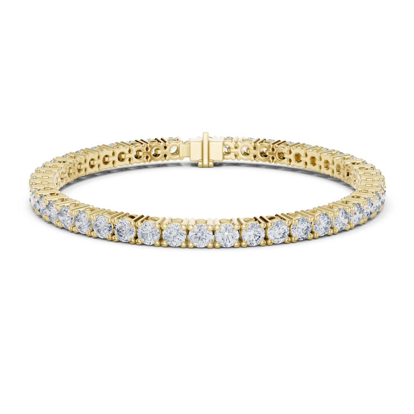 14k Yellow Gold Round Lab-Grown Diamond Engagement Bracelet for Women | Pure Carat
