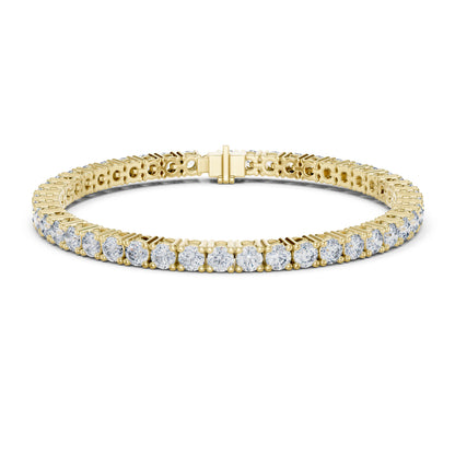14k Yellow Gold Round Lab-Grown Diamond Engagement Bracelet for Women | Pure Carat