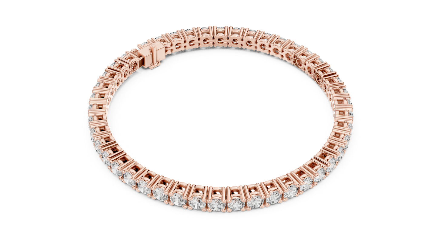 14k Yellow Gold Round Lab-Grown Diamond Engagement Bracelet for Women | Pure Carat