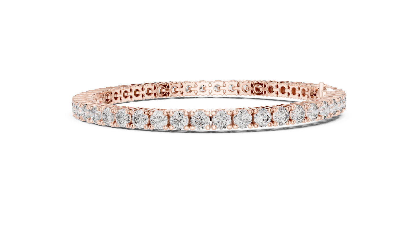 14k Yellow Gold Round Lab-Grown Diamond Engagement Bracelet for Women | Pure Carat