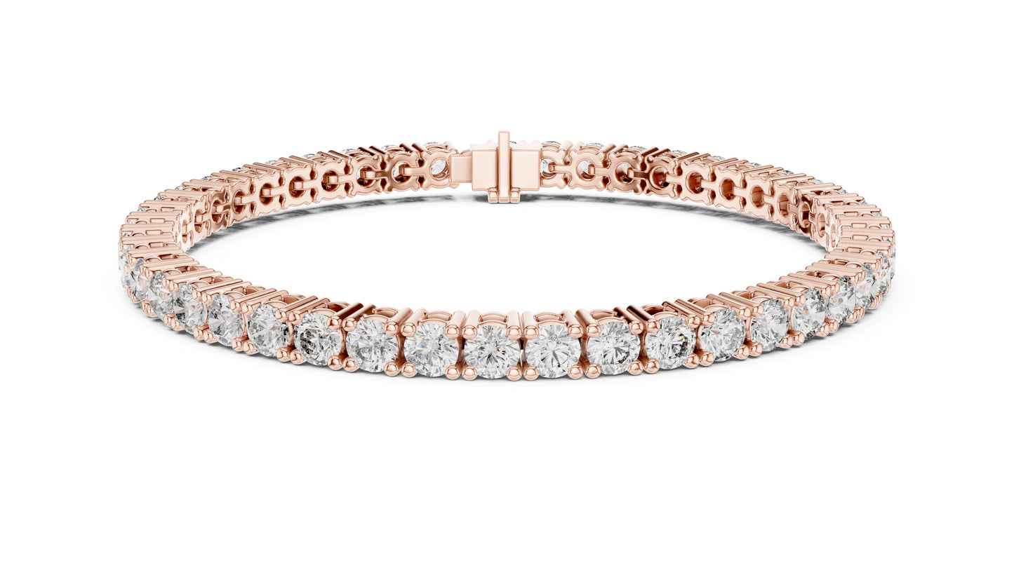 14k Yellow Gold Round Lab-Grown Diamond Engagement Bracelet for Women | Pure Carat