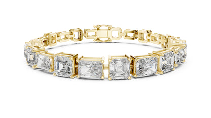 18k White Gold Radiant/Emerald Lab-Grown Diamond Office Wear Bracelet | Pure Carat