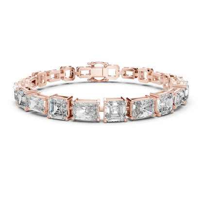 18k White Gold Radiant/Emerald Lab-Grown Diamond Office Wear Bracelet | Pure Carat